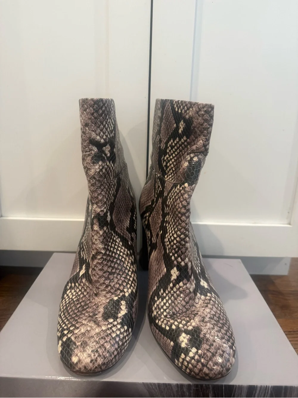 Tory Burch Kira Snakeskin-Embossed Leather Bootie